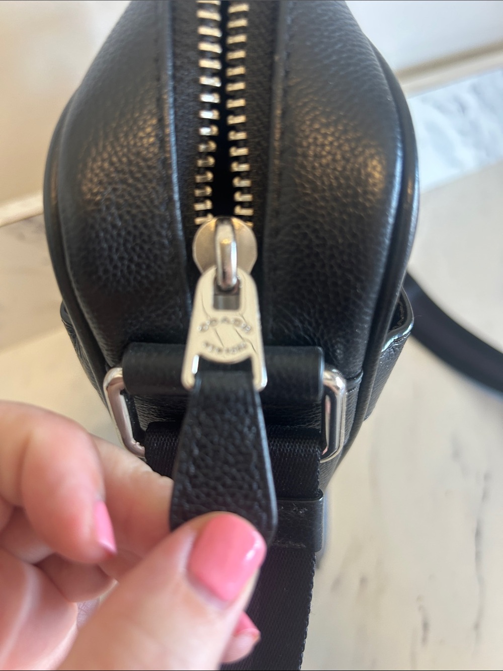 Coach Black Pebbled Leather Messenger Crossbody Bag - Picture 7 of 13